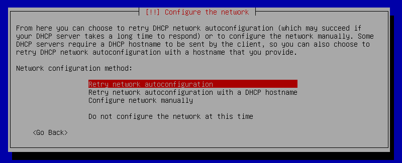 Manually configuring network