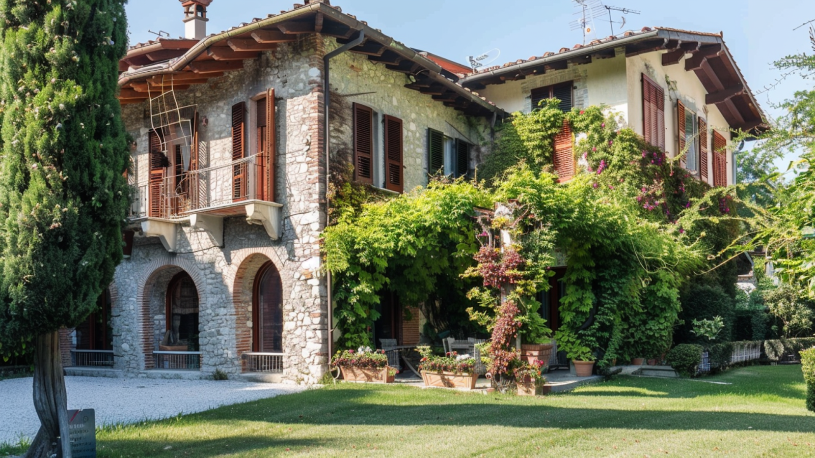 A luxury vacation rental with a garden in Manerba Del Garda, Italy