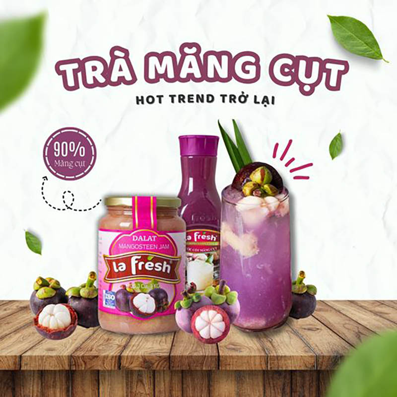 Làm trà măng cụt hoa đậu biếc bằng nước cốt măng cụt LaFresh