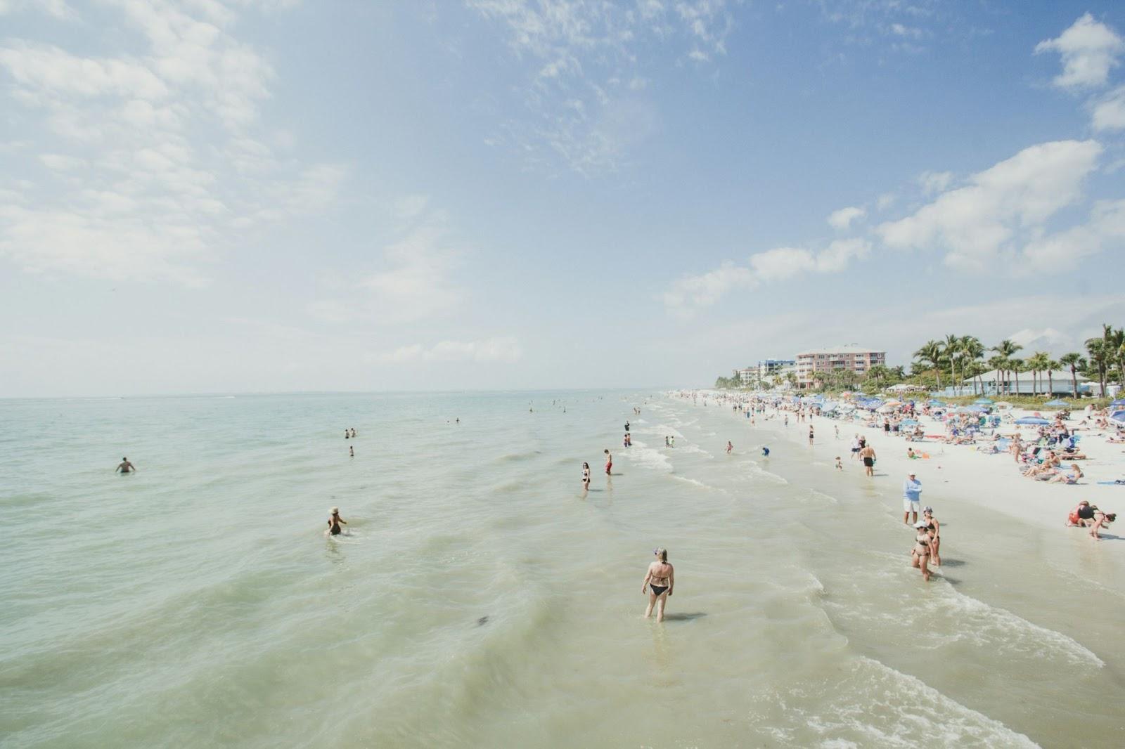People at a beach in Fort Myers, Florida. 