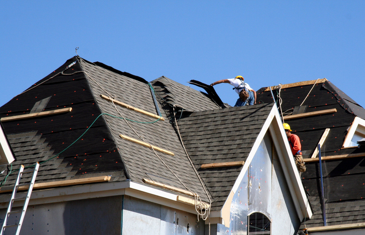 Steep roof repair