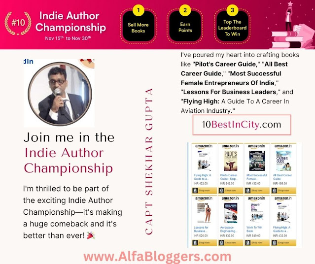 Indie author championship, linkdein creator, Shekkar Gupta, best international author, best internation aviation books, international pilot, international books in aviation, best books in aviation, best international books of 2023, best books of