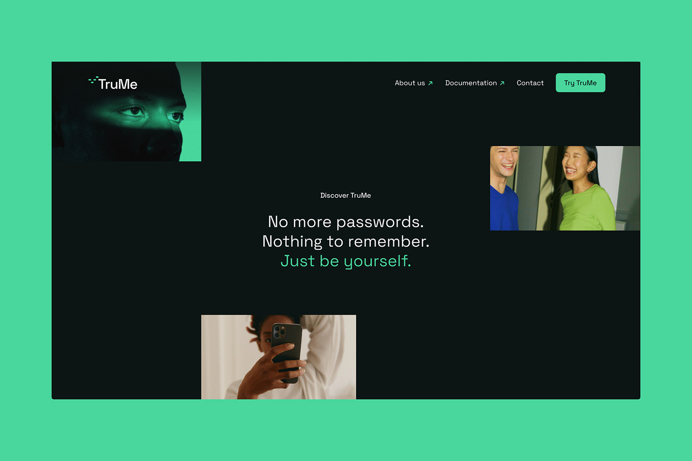 Branding visual identity Authentication identity tech Startup ai biometrics mubien trume passwords security
