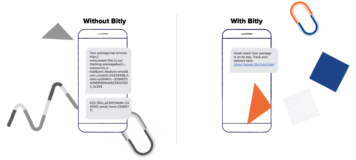 An example of how much cleaner links can look in SMS with the use of Bitly's link shortener