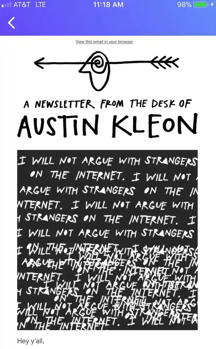 Một bản tin từ bàn làm việc của Austin Kleon