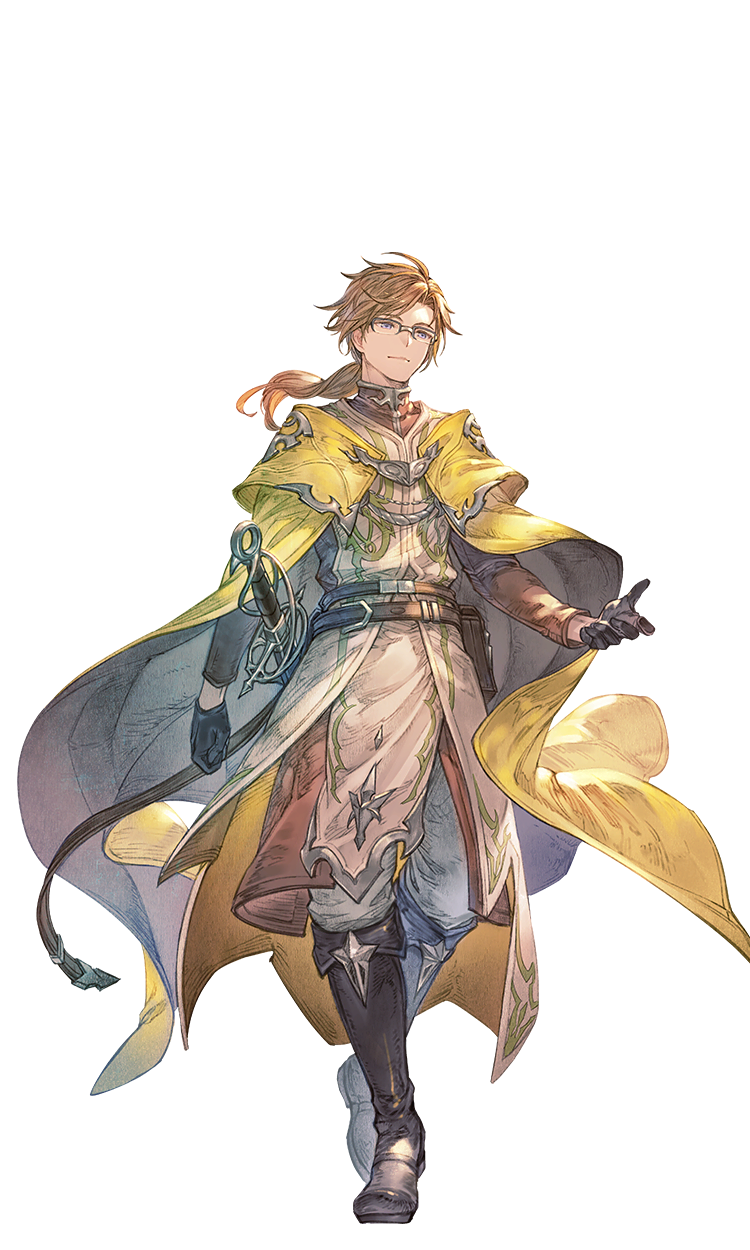 A promotional image of the character Rolan from Granblue Fantasy: Relink. 