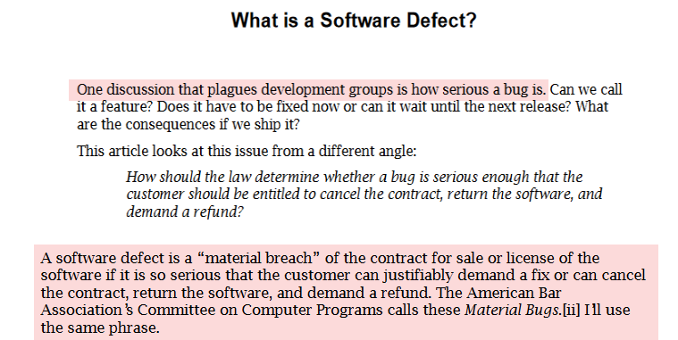 What is software defect