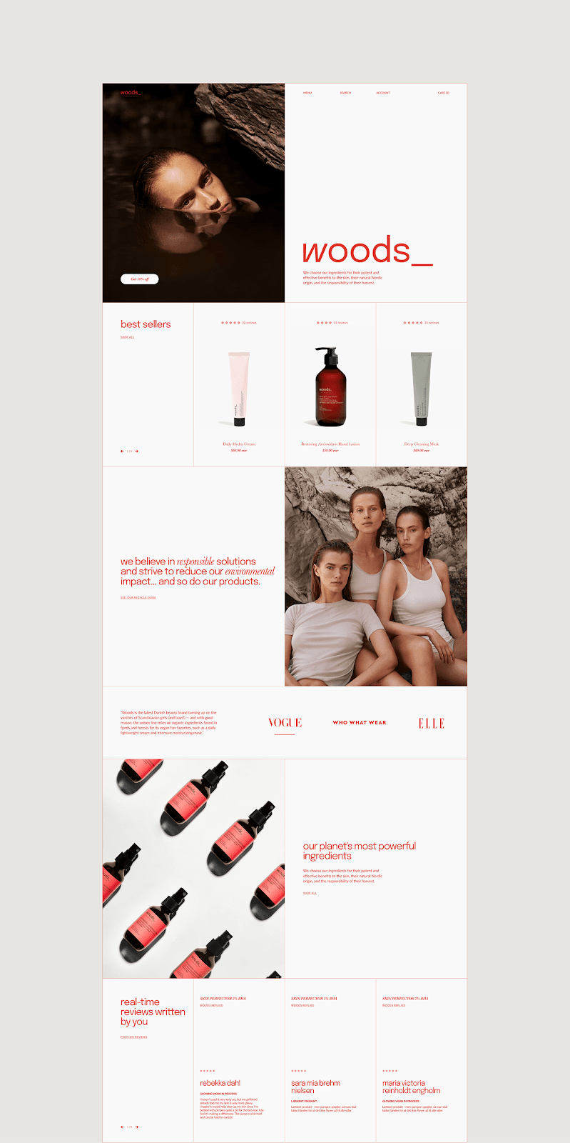 web design beauty brand identity copenhagen cosmetics danish natural organic skincare UI ux