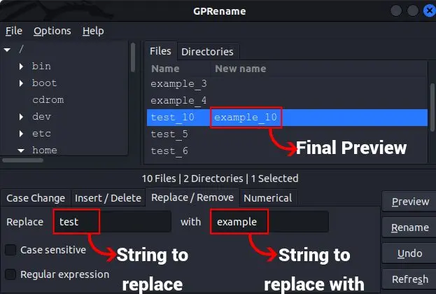 Rename File in Linux Using GPRename