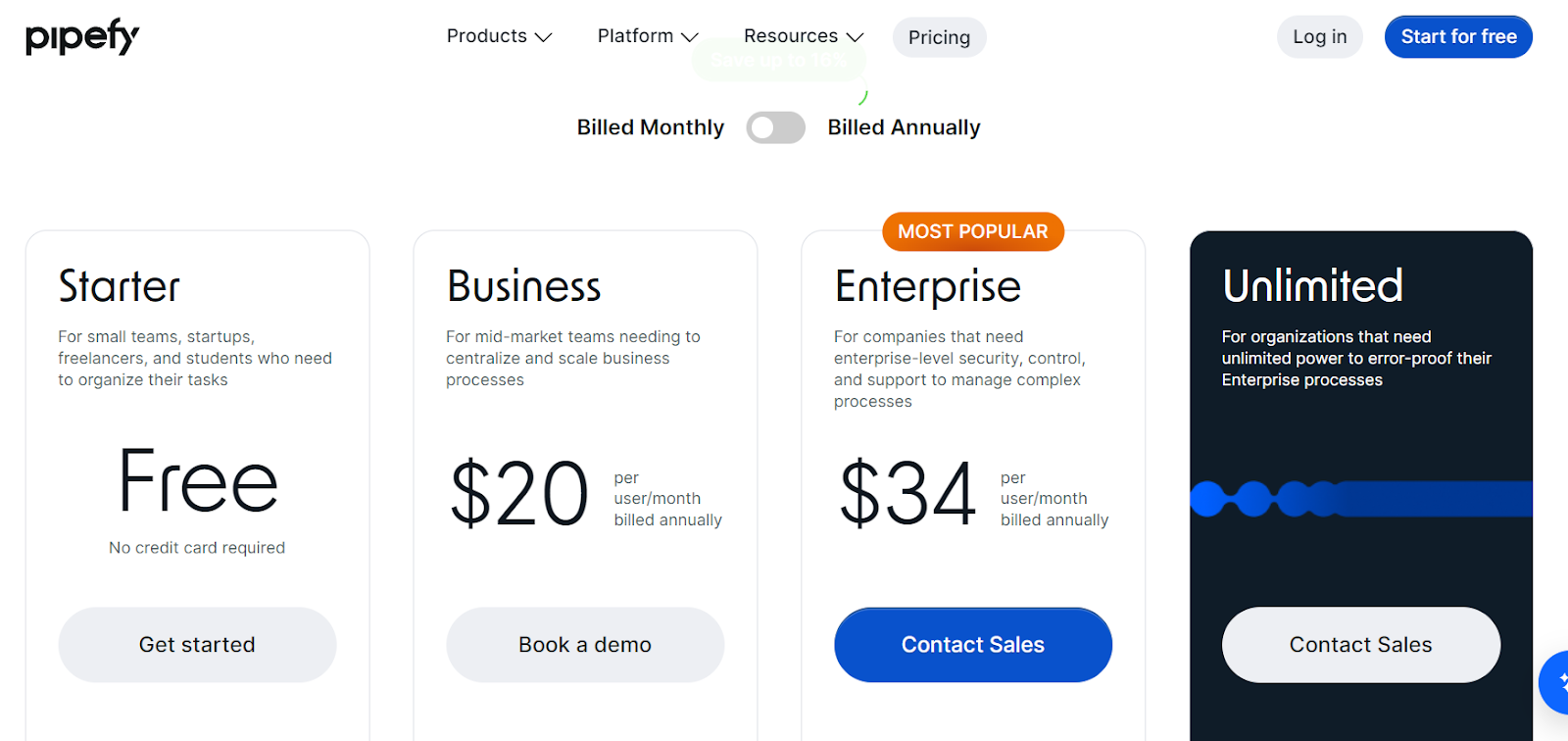 Pipefy Pricing Plans