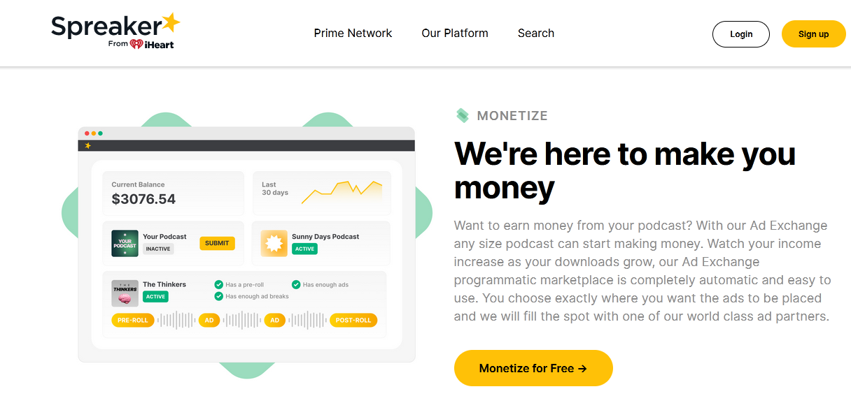 spreaker monetization plan