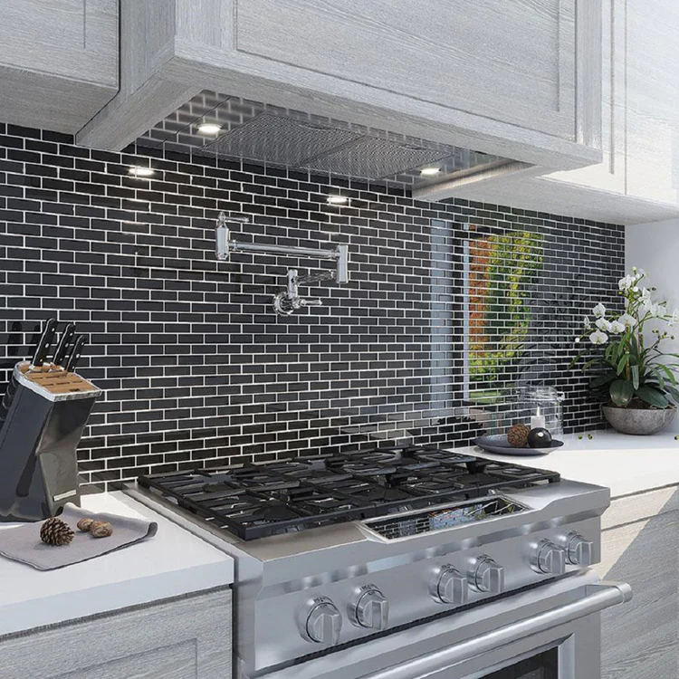  Using Dark Backsplash Tiles in a Light Kitchen