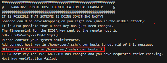 How to fix host key verification failed in SSH. First, identify the host key entry that is causing the error.