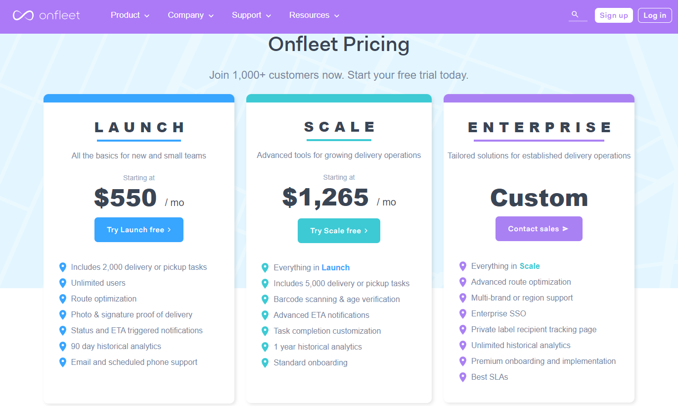 Onfleet Pricing Plans