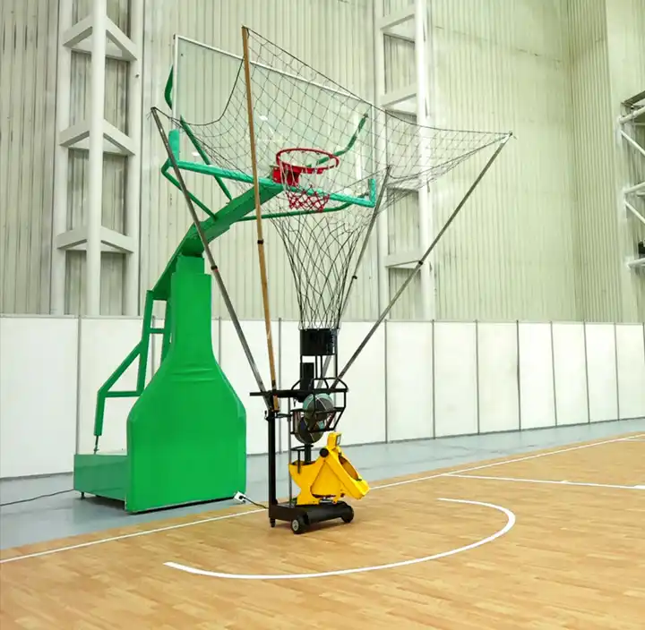 An indoor basketball training shooting machine