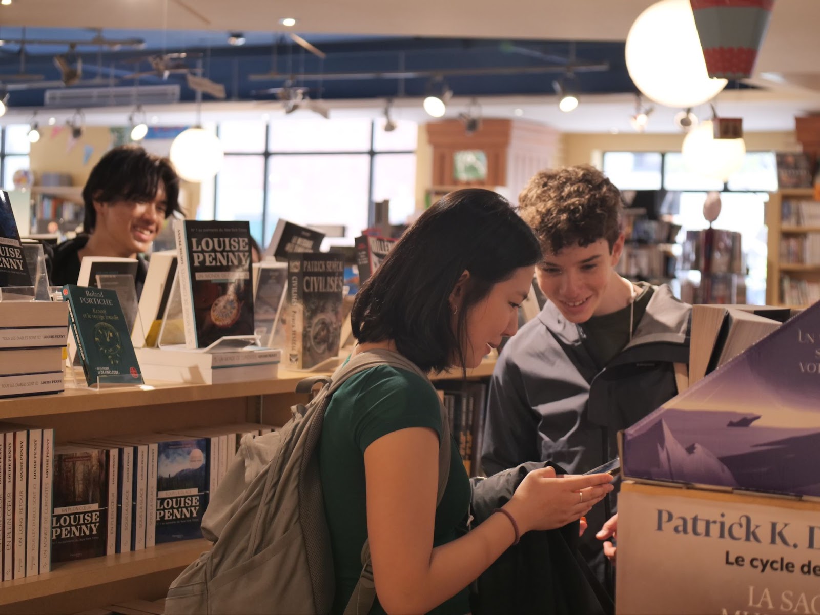 Thomas, Eunsae, and James giggle while putting together centos, borrowing not from poets’ lines but from book titles.