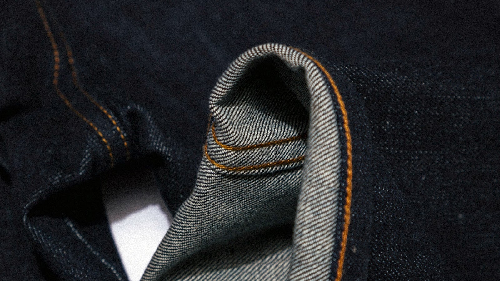 double arm seam offset arm of 13 oz selvedge jeans