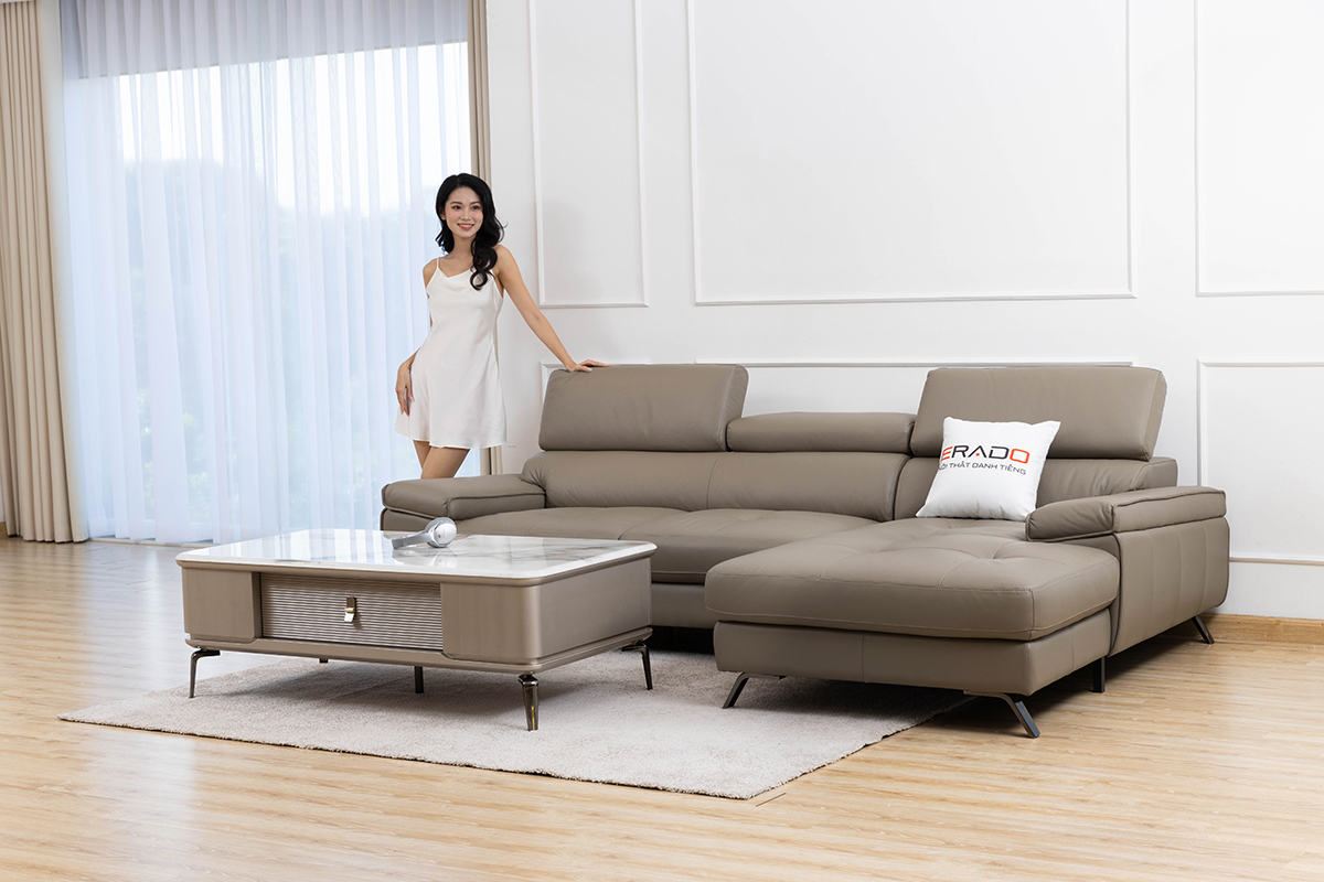 Sofa da thật nhập khẩu Malaysia mã 2160L-1