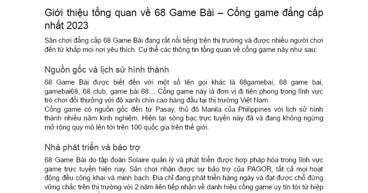 68 Game Bài