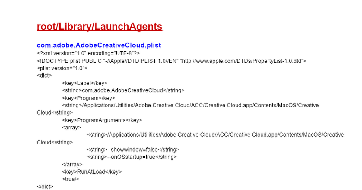 Adobe Launch Agents & Daemons