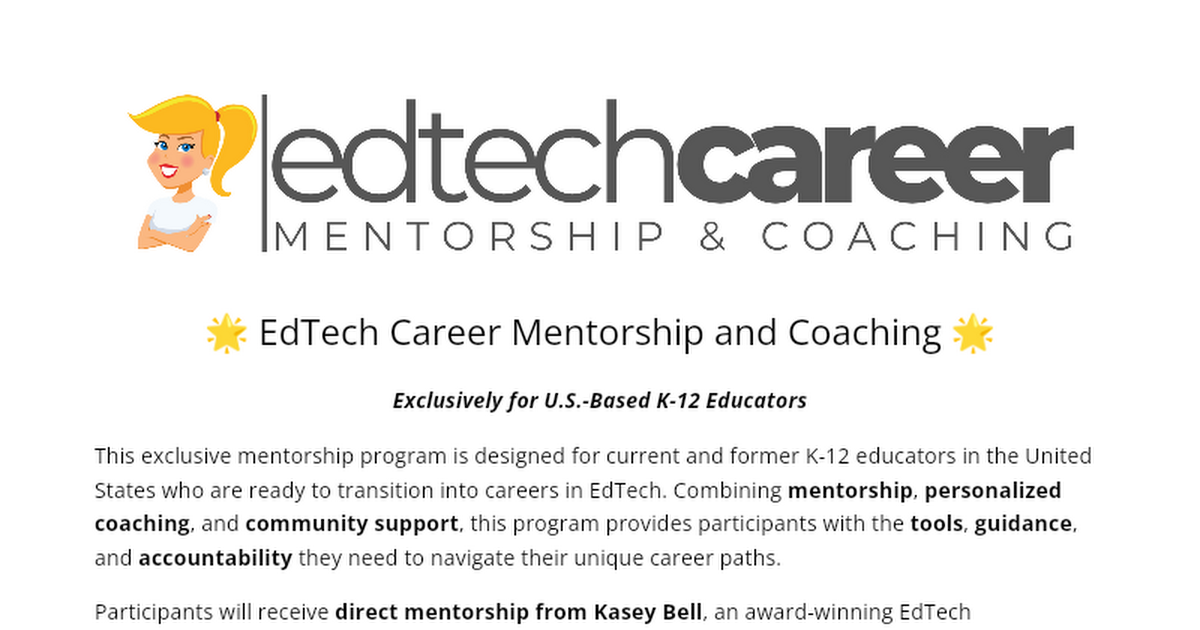 The EdTech Career Mentorship and Coaching Program