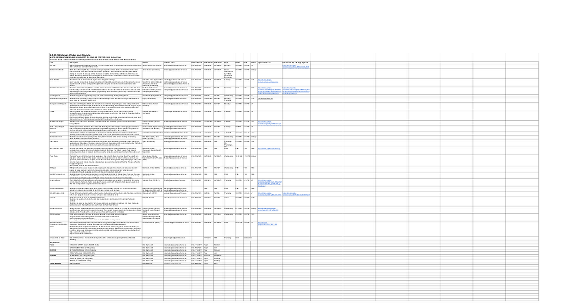 24-25 Whitman CLUBS + CO-CURRICULARS -Printable List and Links Handout