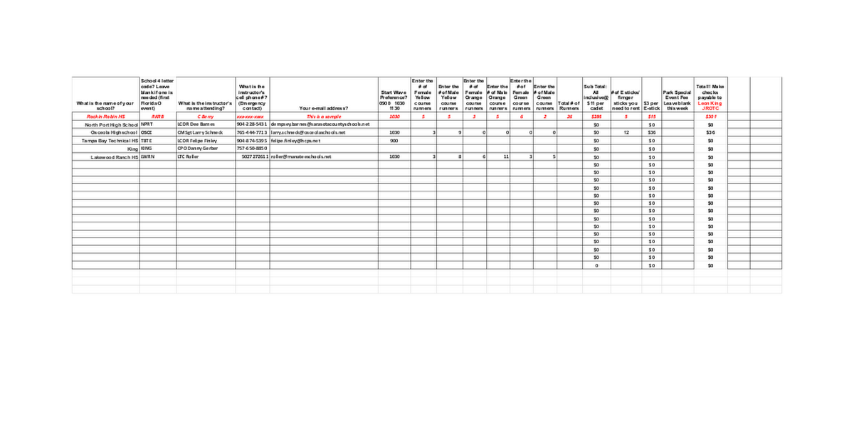 Entry Sheet for Wortham/ Rhodine Parks, Hillsborough 18 01 2025