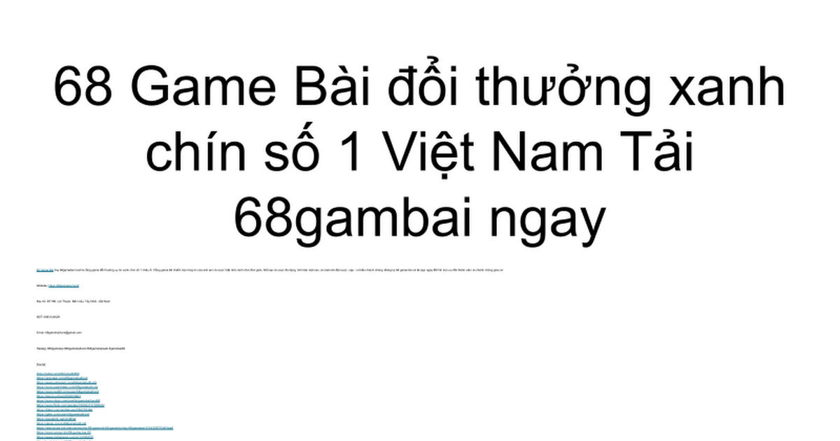 68 Game Bài đổi thưởng xanh chín số 1 Việt Nam Tải 68gambai ngay