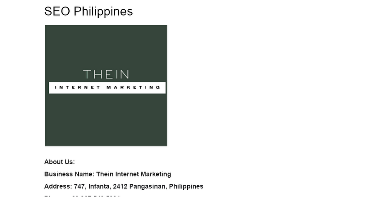 Thein Internet Marketing | SEO Philippines - Google Docs