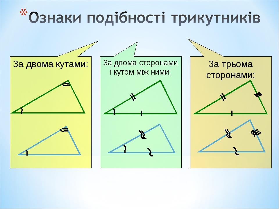 Презентація до уроку геометрії "Друга ознака подібності трикутників"