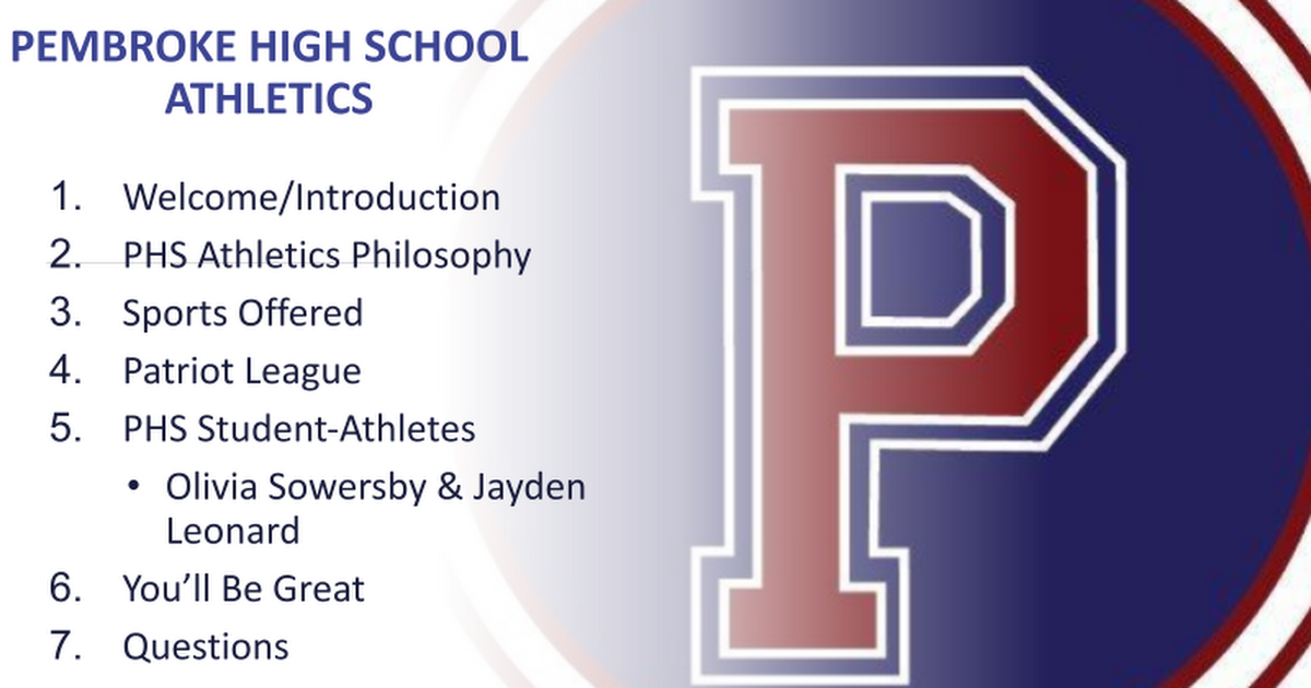 TT presentation: PHS Athletics Overview 2025