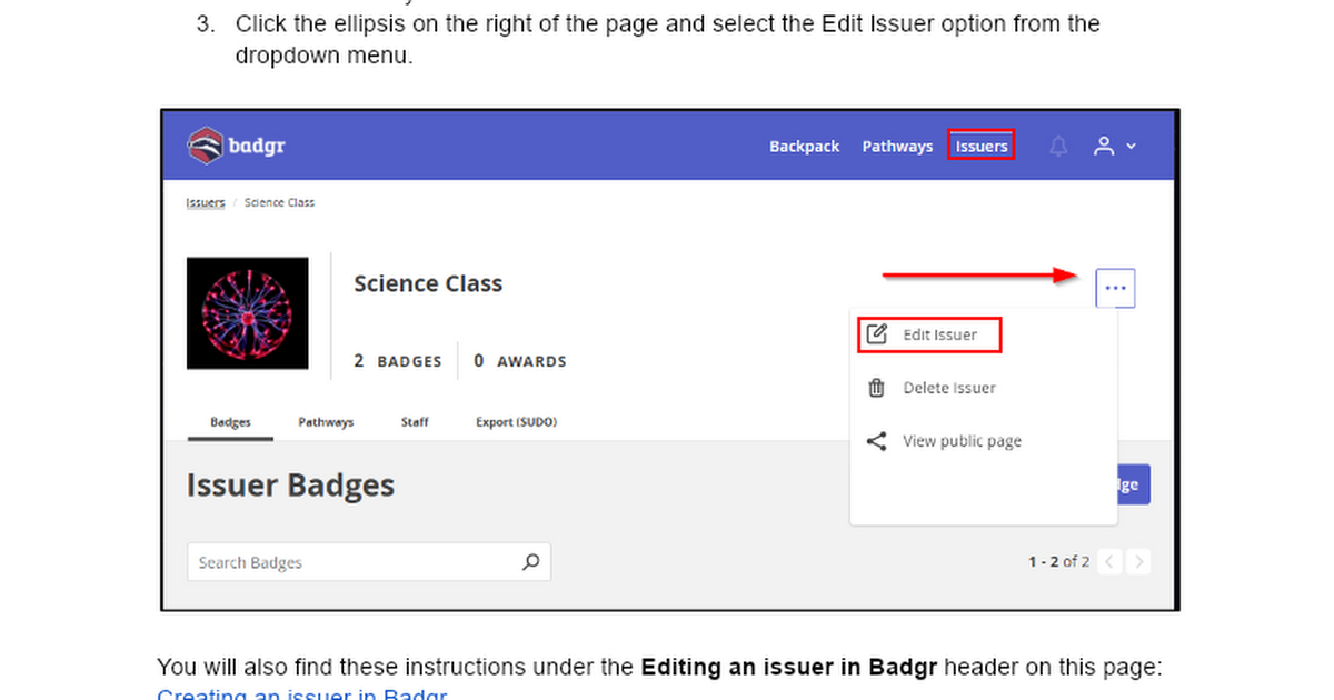 Edit issuer template for org admins