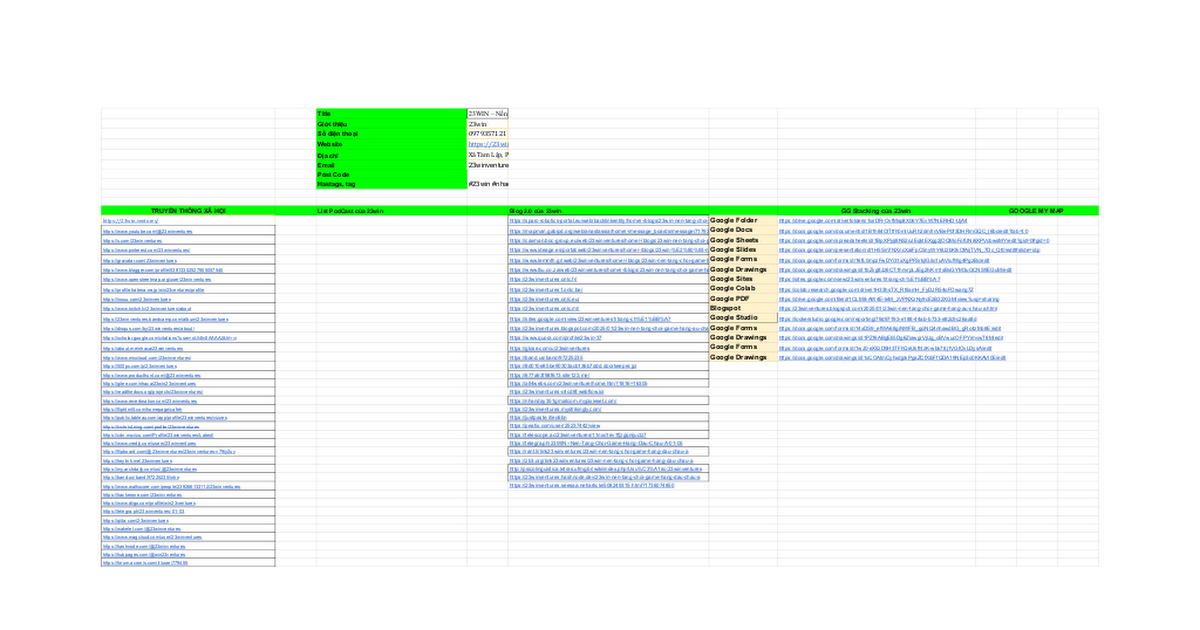 23win - Google Sheets