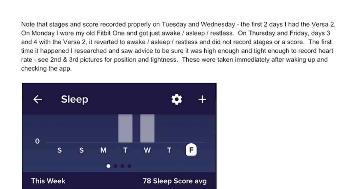 No Sleep Score on Fitbit Versa 2