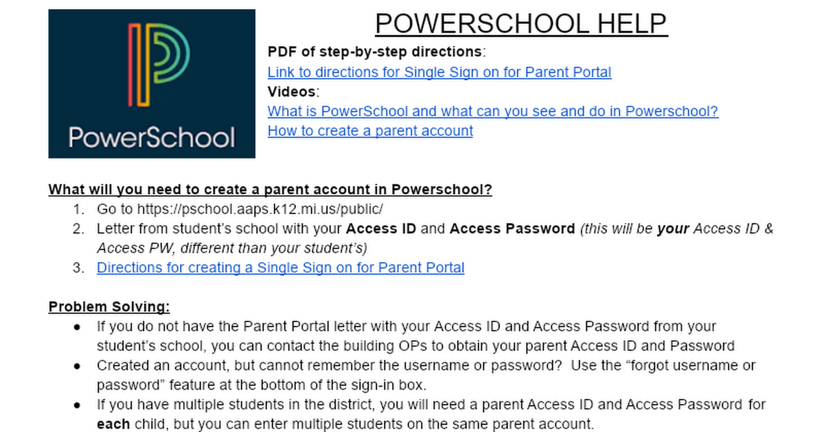 Powerschool & Schoology for Caregivers