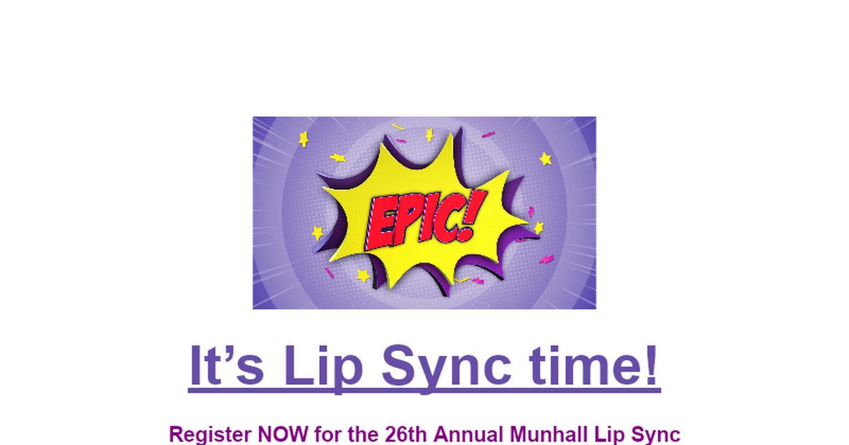 26th Annual Lip Sync Announcement