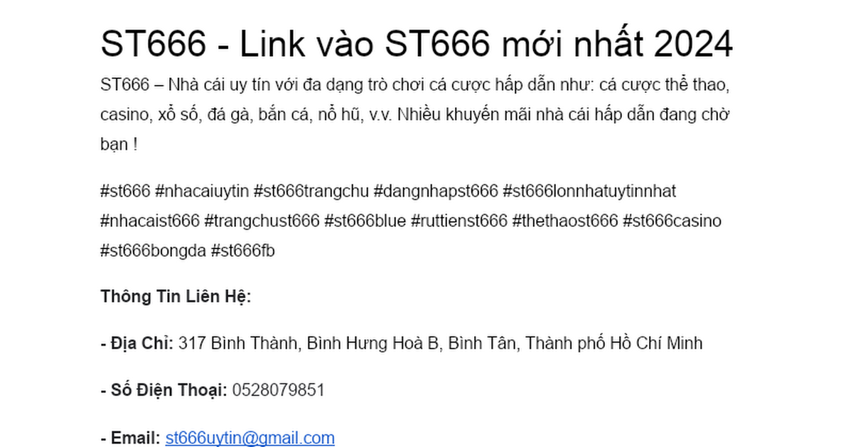 ST666 - Link vào ST666 mới nhất 2024 thumbnail