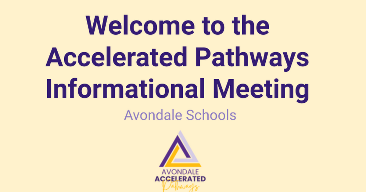 Accelerated Pathway Options at Avondale High School