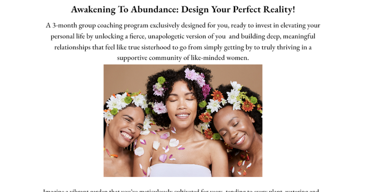 Group Coaching: Apply To Awakening To Abundance ✨ thumbnail