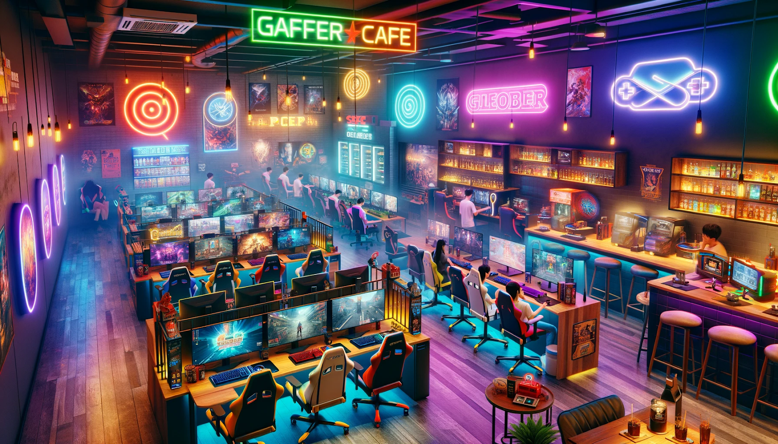 A gaming cafe