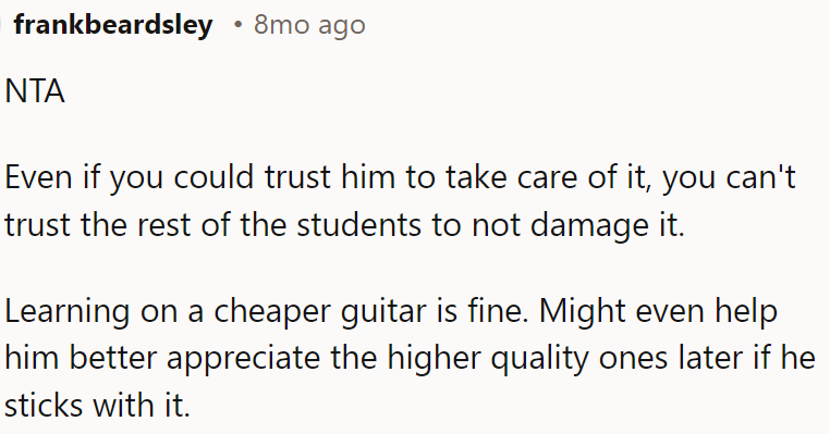 Starting with a cheaper guitar is okay—it might foster a greater appreciation for better ones down the line.