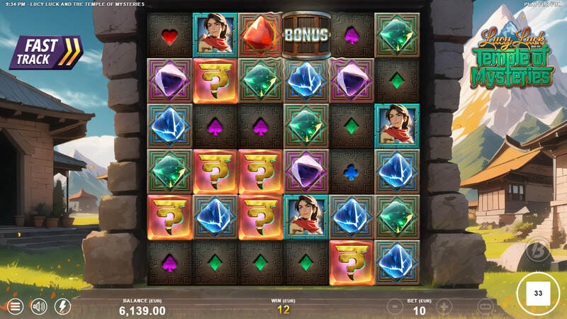 Lucy Luck and the Temple of Mysteries Slot Grid Layout and Symbols