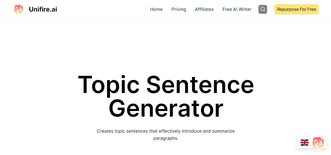 Unifire AI Topic Sentence Generator