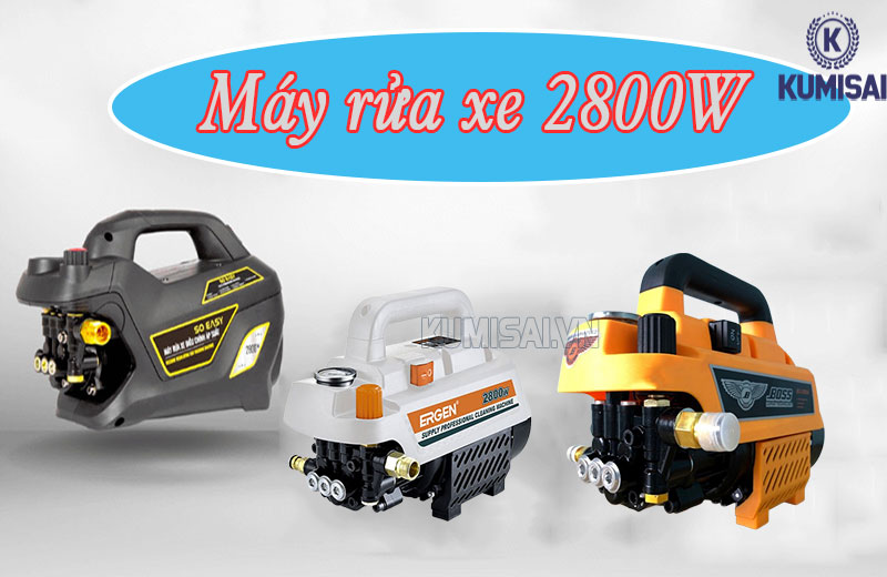 Máy rửa xe 2800W có thiết kế gọn nhẹ, tiện dụng tối đa