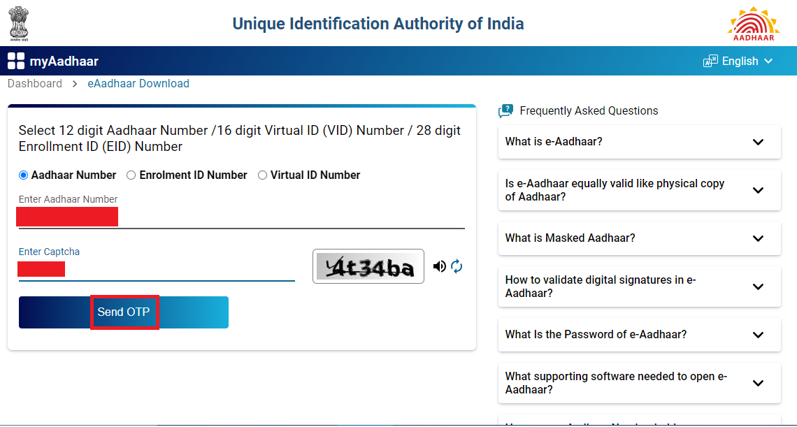 How to Download Aadhar Card By Mobile Number