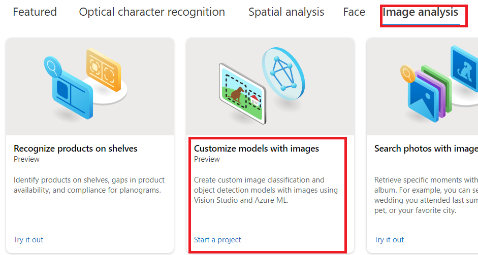 Customize models with images Azure