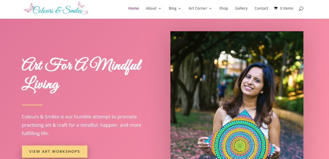 Colours And Smiles Homepage for understanding what is lifestyle blogging