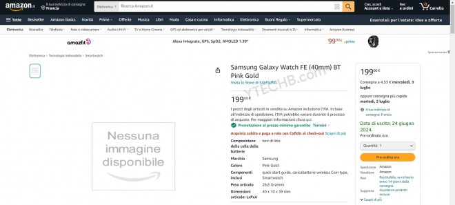 La Samsung Galaxy Watch FE Révélée sur Amazon