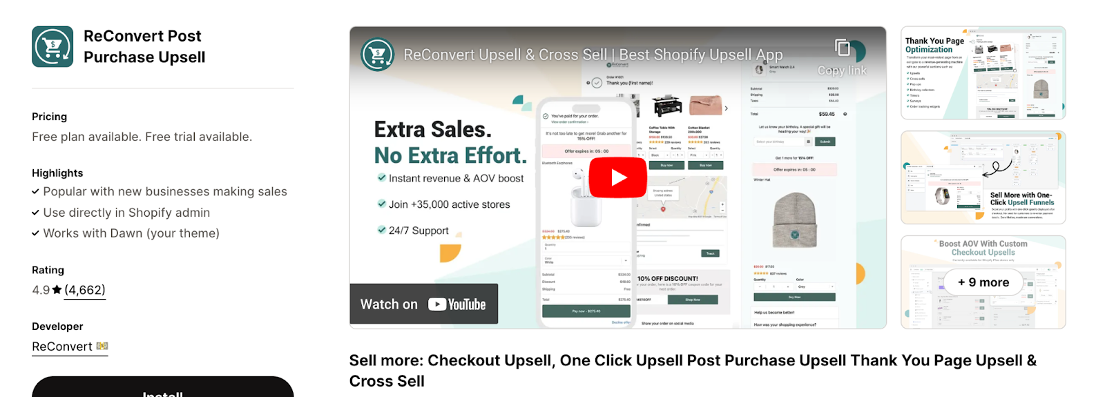 ReConvert Post-purchase upsell for increasing sales.