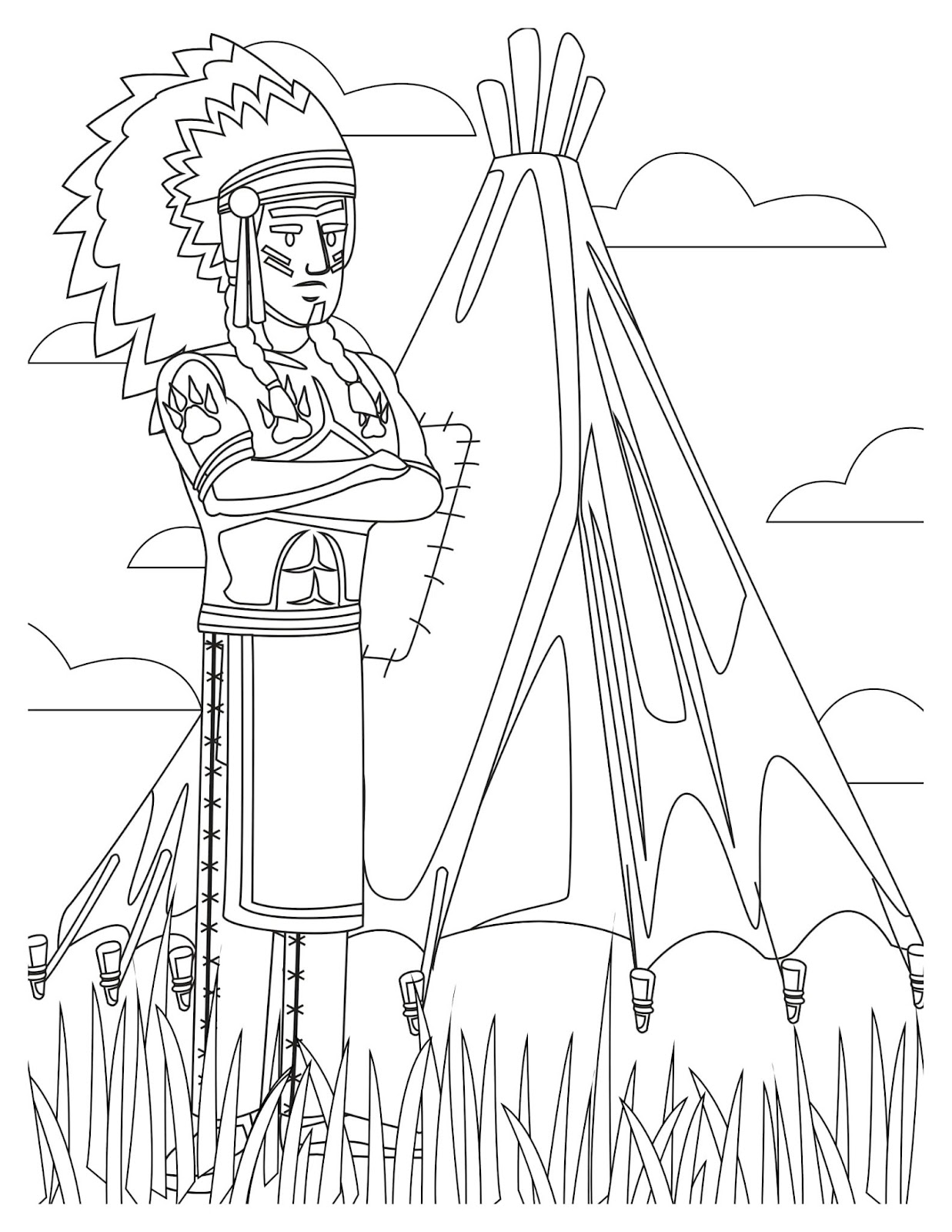 Guardian Beside The Tipi arizona coloring pages